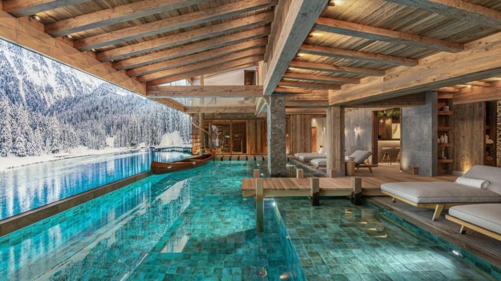 Pool area in the Lavish Zermatt chalet